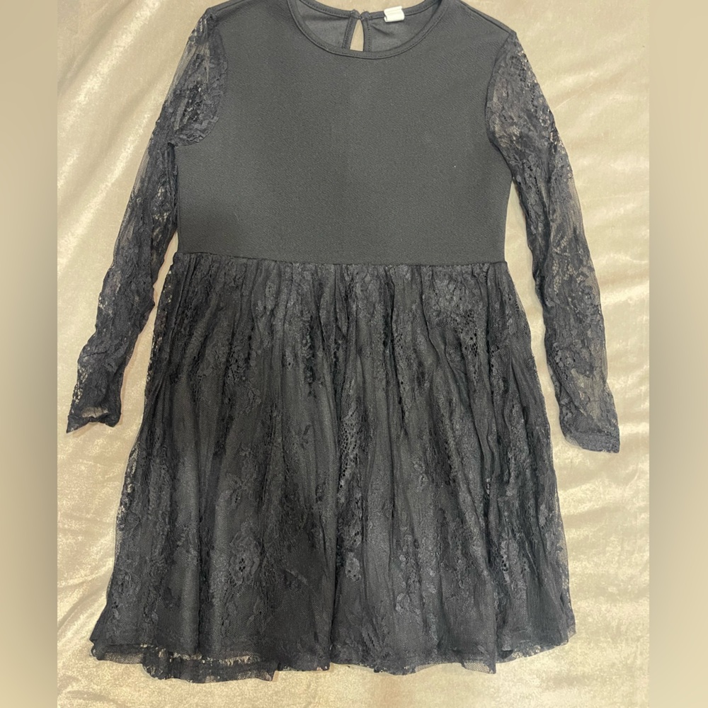 SHEIN Black Lace Kids Formal Dress